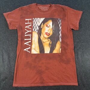 Aaliyah Graphic T-Shirt Mens XS Red R&B Hip Hop Streetwear Music Artist Tee